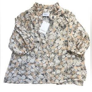 Esmaee Floral Ruffle Blouse with Puff Sleeves Size Medium retail $148